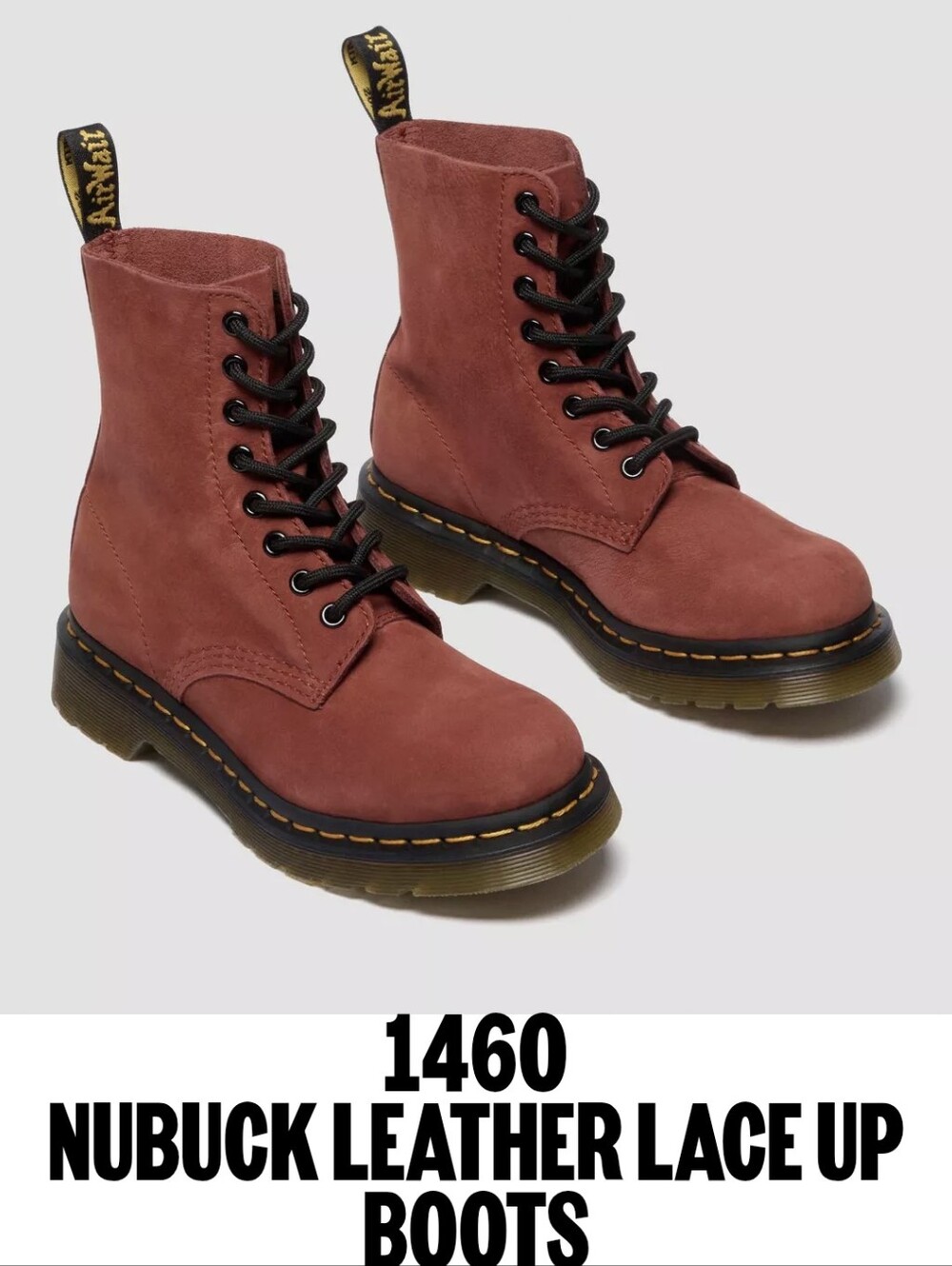 NWT Dr martens 1460 NUBUCK LEATHER LACE UP BOOTS SZ8 Women